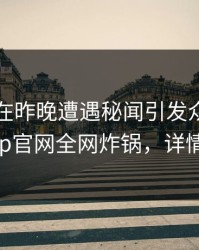 当事人在昨晚遭遇秘闻引发众怒，麻豆app官网全网炸锅，详情围观