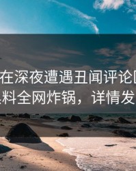 主持人在深夜遭遇丑闻评论区沸腾，黑料全网炸锅，详情发现