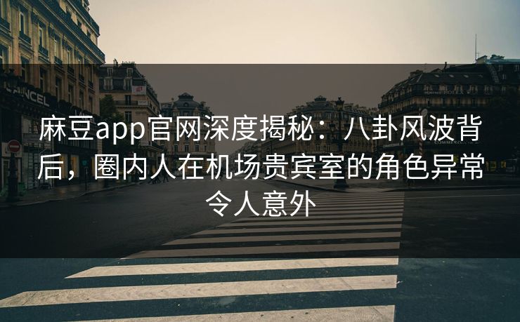 麻豆app官网深度揭秘：八卦风波背后，圈内人在机场贵宾室的角色异常令人意外