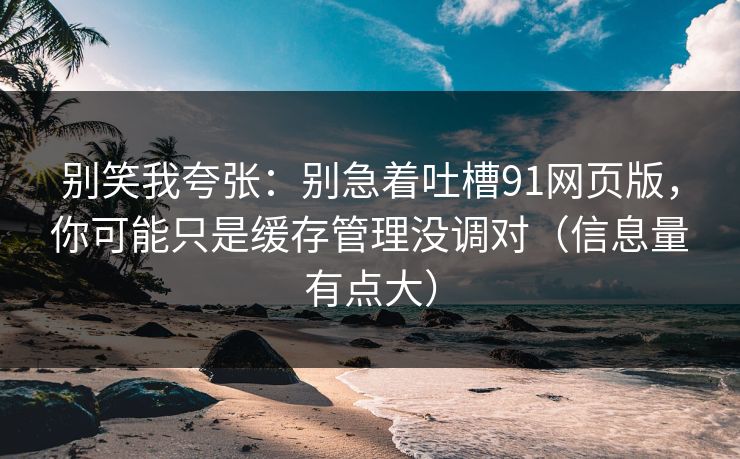 别笑我夸张:别急着吐槽91网页版,你可能只是缓存管理没调对(信息量有点大) 别笑我夸张:别急着吐槽91网页版,你可能只是缓存管理没调对(信息量有点大)